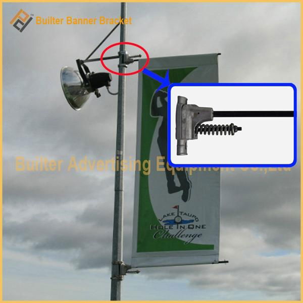 Metal Street Light Pole Advertising Banner System 4