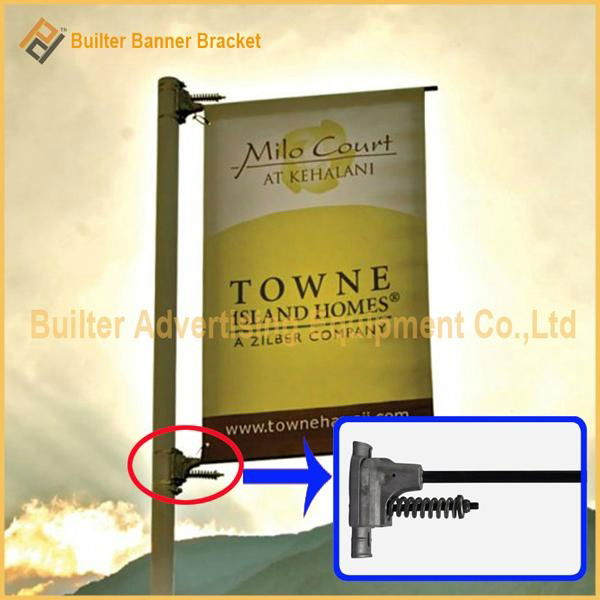 Metal Street Light Pole Advertising Banner System 2