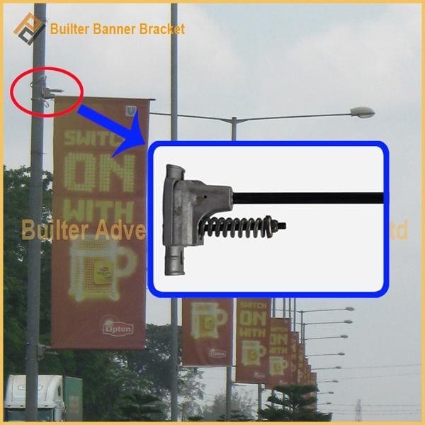 Metal Street Pole Advertising Banner Holder 2