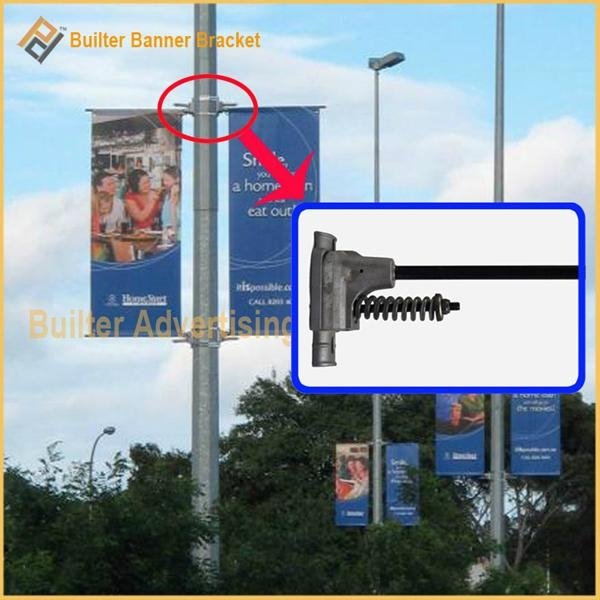 Metal Street Pole Advertising Banner Holder 4