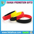 Debossed Logo Silicon Bracelets with Segmented Color