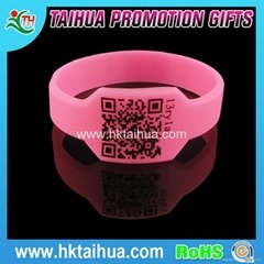 Lucky Qr Code Bracelet Silicone Wristband with Printed