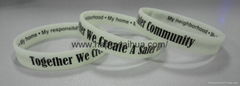 custom screen printed silicone bracelet,wristband