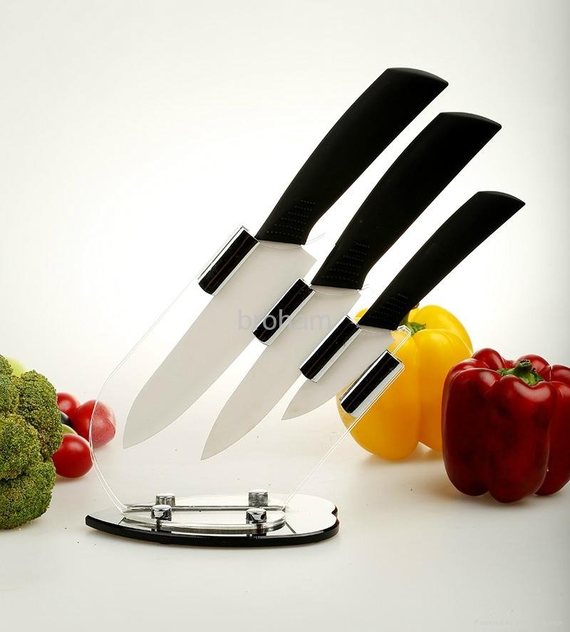 New  Ceramic Knife Set with Knives Peeler and Stand 2