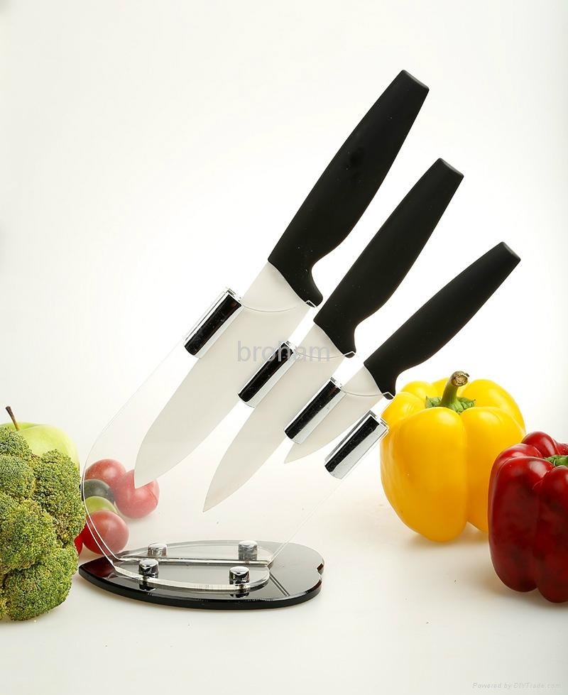 New  Ceramic Knife Set with Knives Peeler and Stand 4