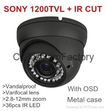 High definition SONY CMOS Vandal-proof CCTV Camera Varifocal manual zoom