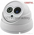 1.3megapixel 720P 1200TVL Vandalproof Array IR Dome CCD Camera perfect night vis