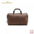 Capacious Brown Leather Convenient Carrying Waterproof Travel Duffel Bag