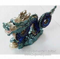 enamel metal Dragon trinket box jewelry cases