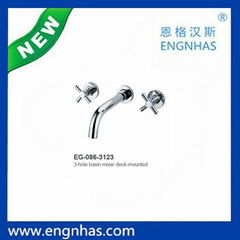 EG-086-3123 Engnhas two handles in wall mounted basin faucet