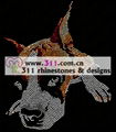 311 animal dog hot-fix heat transfer rhinestone motif design 1