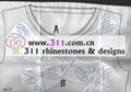 311 dragonfly hot-fix heat transfer rhinestone motif design 3 3