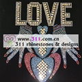 311 letters hot-fix heat transfer rhinestone motif design 2