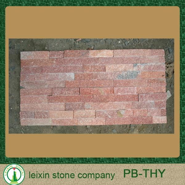 natural stone pink color wall decorative quartz stone on sale 2