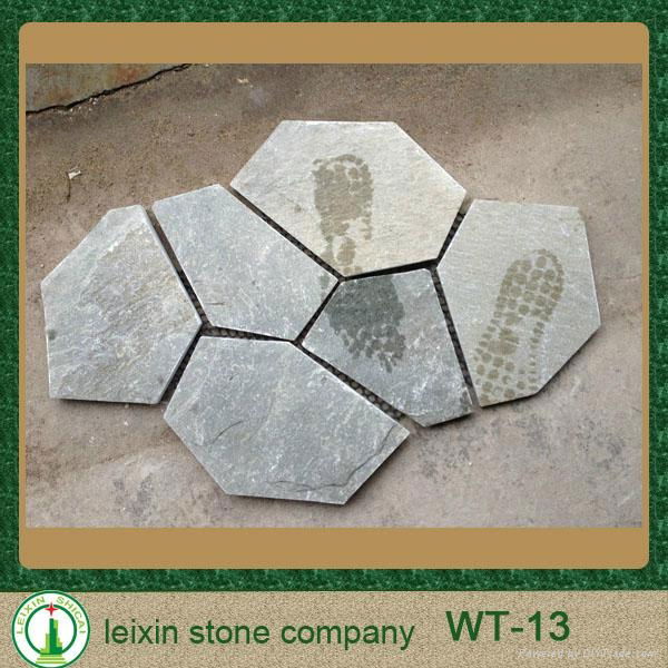 Exterior mesh back paving stone grey color meshwork stone