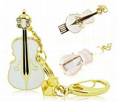 violin shape usb flash disk for gift