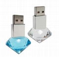 Crystal usb flash memory with light