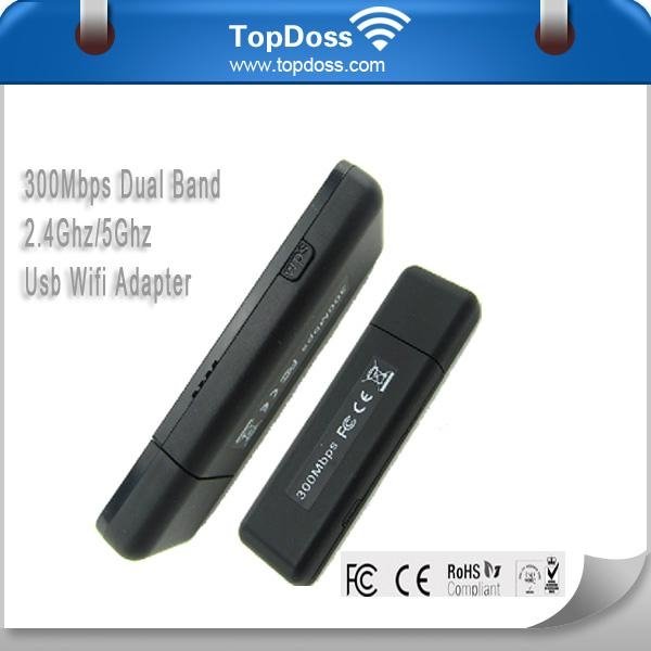Dual Band 2.4Ghz / 5Ghz USB Wifi Adapter 300Mbps with Ralink RT5572 chipset inte