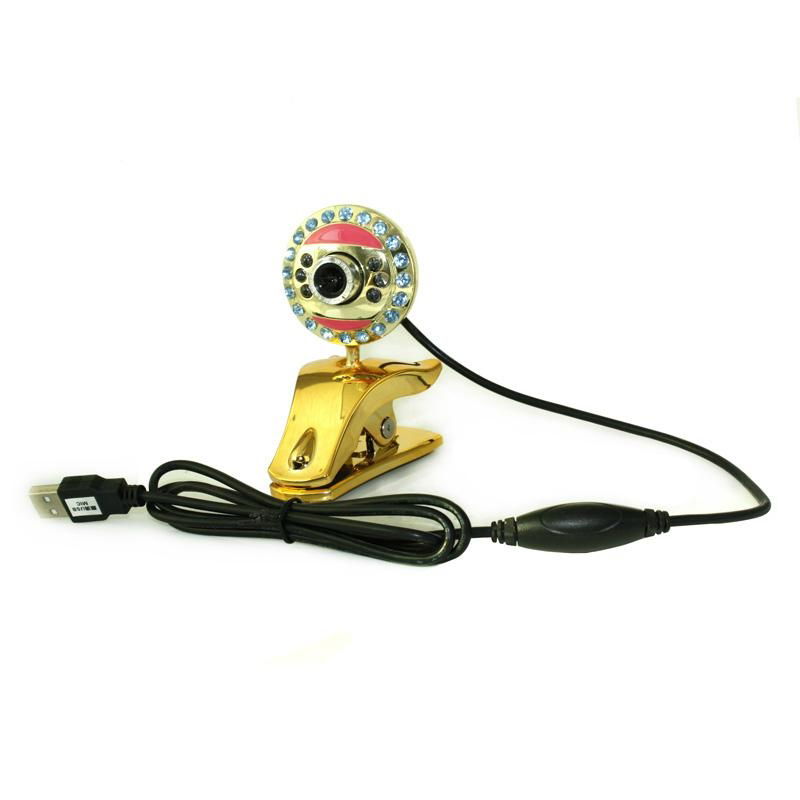 Luxury Laptop Clip Webcam PC Camera Crystal LED Clip PC USB 360 wired web camera 4