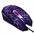 Light transmission 2400DPI USB 2.0 Optical wired 6D Game with 7 LED gaming Mouse