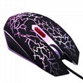 Light transmission 2400DPI USB 2.0 Optical wired 6D Game with 7 LED gaming Mouse 2