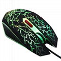 Light transmission 2400DPI USB 2.0 Optical wired 6D Game with 7 LED gaming Mouse 3