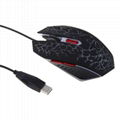 Light transmission 2400DPI USB 2.0 Optical wired 6D Game with 7 LED gaming Mouse 4