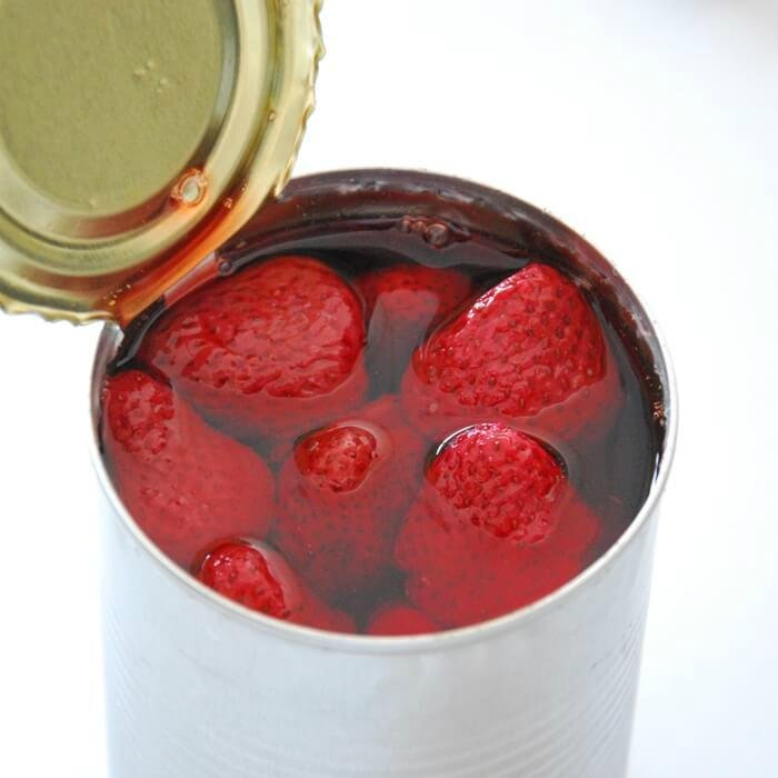 Canned Fruit Red Strawberry in Light/Heavy Syrup 