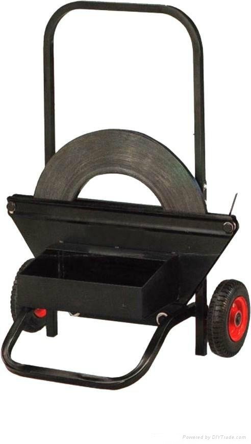 Steel strapping dispenser cart 