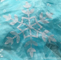 frozen Elsa large snowflaks organza