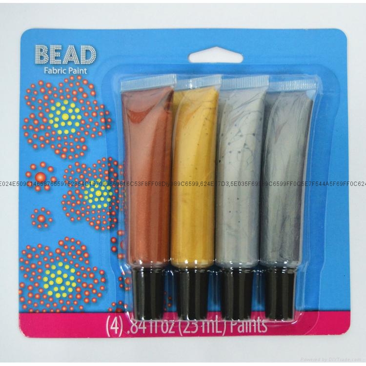 4pcs 25ml metallic bead fabric paint 16826 Injoy (China