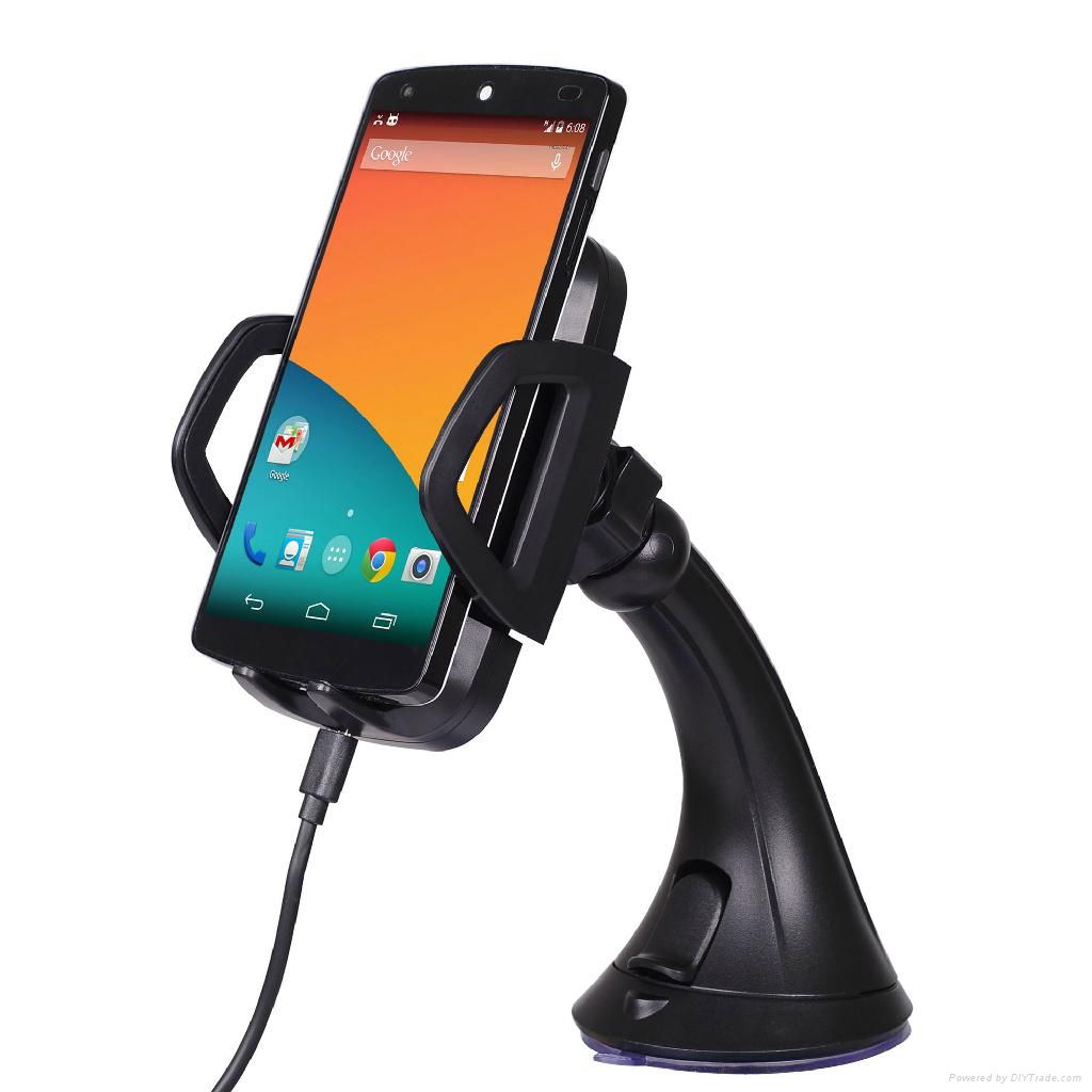 Qi standard C3, wireless car charger transmitter for mobile phone 5