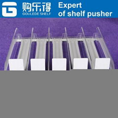 plastic supermarket shelf pusher system