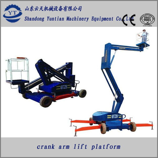 High quality  Crank arm lift for sale, 4 wheels boom lift 5