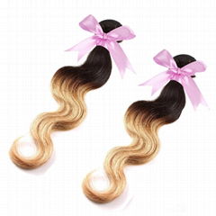 Free Shipping 2 tone colors Virgin Brazilian Human Hair 5A Grade  hair extension