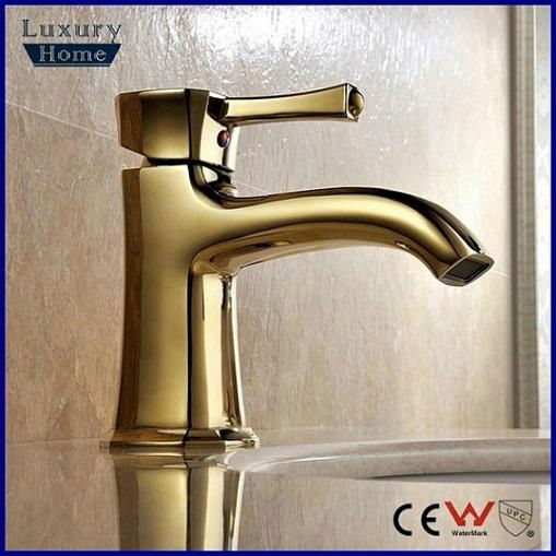 most popular single handle gold finish bathroom faucet 