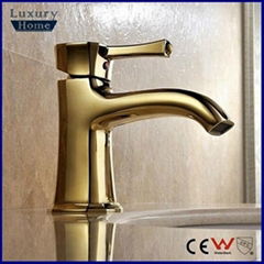 most popular single handle gold finish bathroom faucet