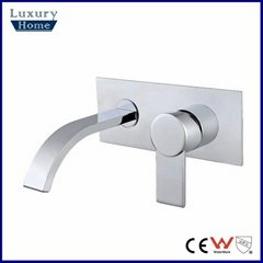 double lever waterfall brushed nickle finish tap faucet 