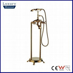 antique floor standing gold finish shower set