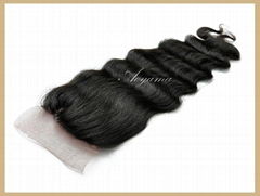 Free Shipping Deep Wavy Lace Closure Brazilian Human Hair Extensions