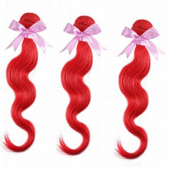 2014 New Fashion Red Color Brazilian Remy Human Hair Extensions