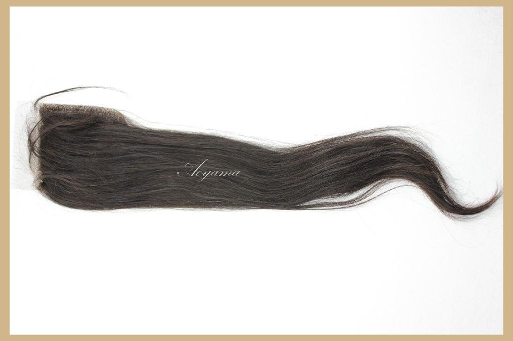 Straight Texture Hair Best Quality Virgin Human Hair Natural Color Lace Closure 2