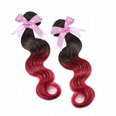 Free Shipping Mixed Color 1B/BURG New Body Wave Hair Weaving Human Hair