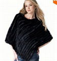 Rabbit fur knit shawl