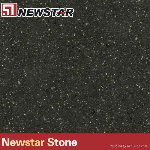 Newstar crystal black quartz stone floor tile 