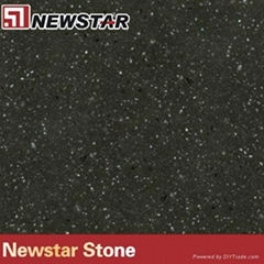 Newstar crystal black quartz stone floor tile 