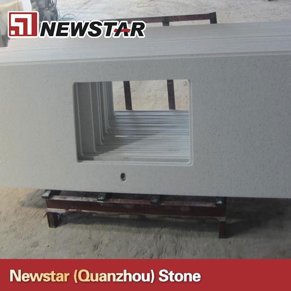 Newstar prefab quartz countertops with kitchen sink 5