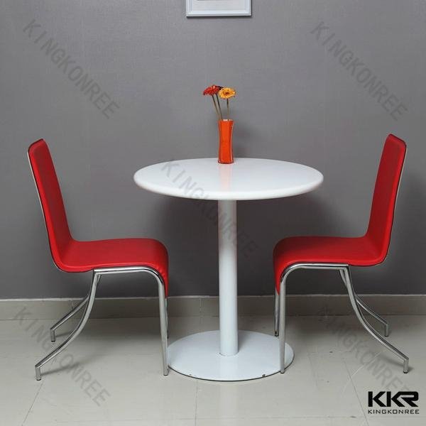 KKR desinger white acrylic stone table and chairs  2