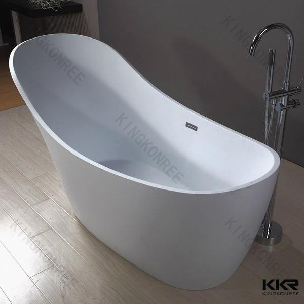 Popular sale acrylic solid surface free standing white bathtub 3