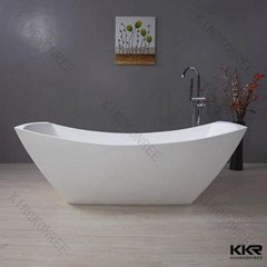 Popular sale acrylic solid surface free standing white bathtub